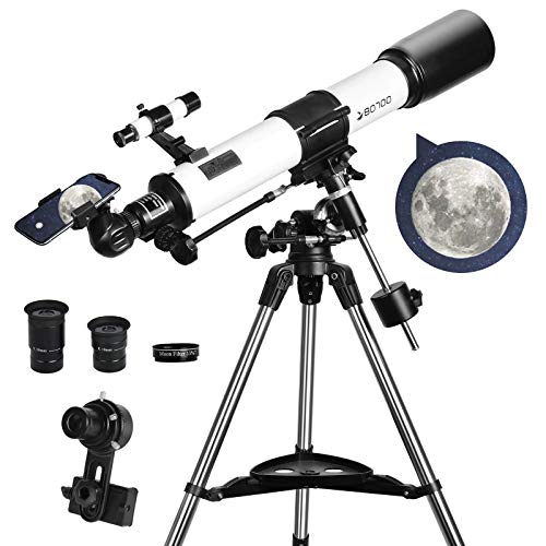 Telescopes for Adults, 80mm Aperture and 700mm Focal Length Astronomy Refractor Telescope for Kids and Beginners - with EQ Mount, 2 Eyepieces and Phone Adaptor