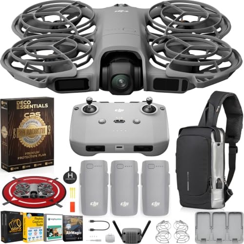 Image of DJI Neo 2 Drone Fly More Combo 4K Camera Bundle with Tech Smart USA Drone Essentials Plus Software Bundle + Deco Gear Drone Landing Pad + Deco Essentials CPS 2 Year Protection Pack + Sling Backpack