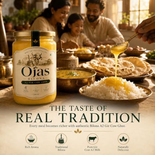 Image of OJAS BILONA A2 Gir Cow Ghee, Bilona Churned, 500 ml
