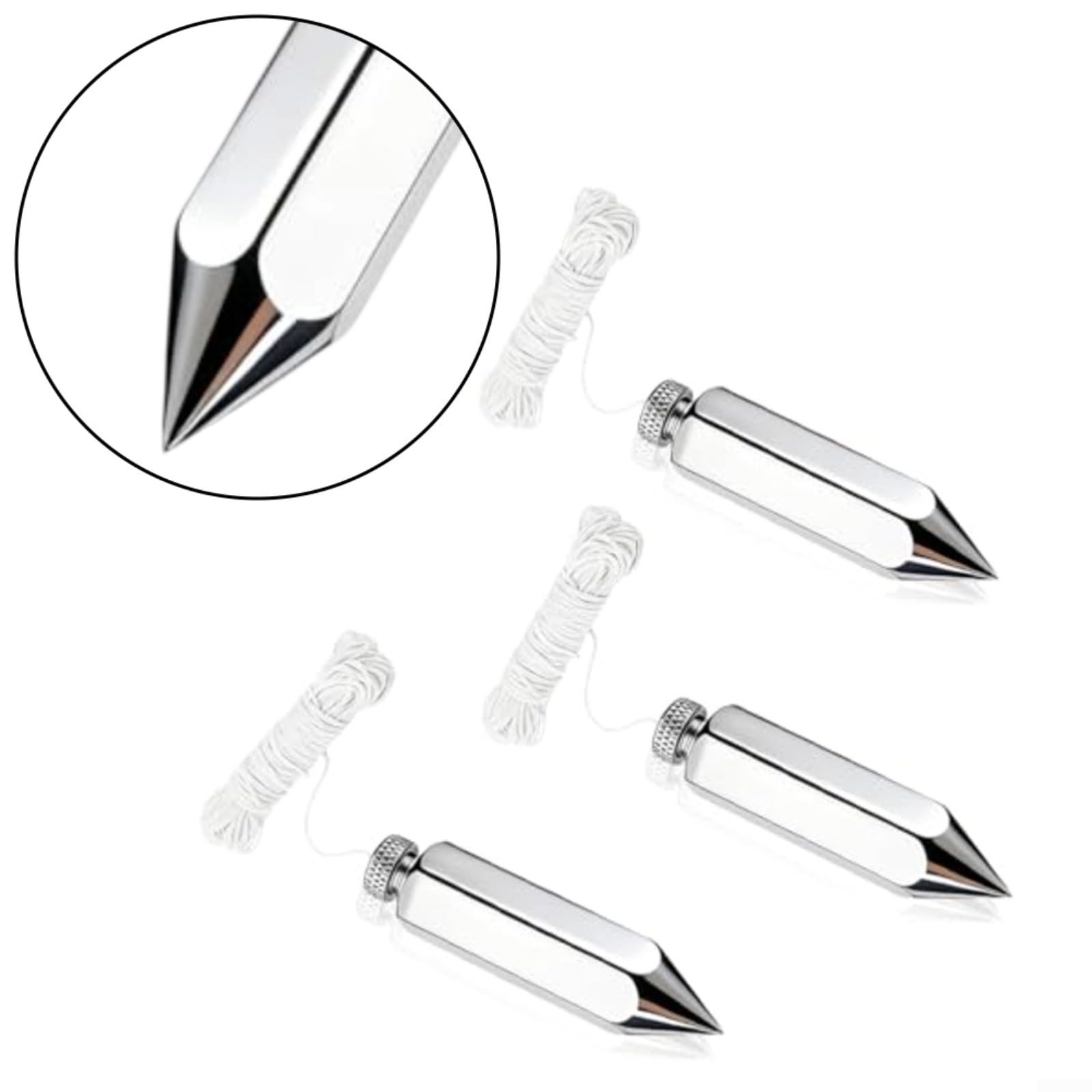 KiraKira Professionelles Senklot, 227 g, gewichtete Messingspitze und Stahlkörper mit 15 m Schnur, Holzbearbeitung und Gebäude, 3 Stück