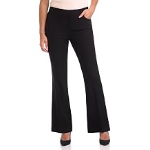 Rekucci Womens Stretchy Pull-On 5 Pocket Pant with Flare Leg for Office Work Business