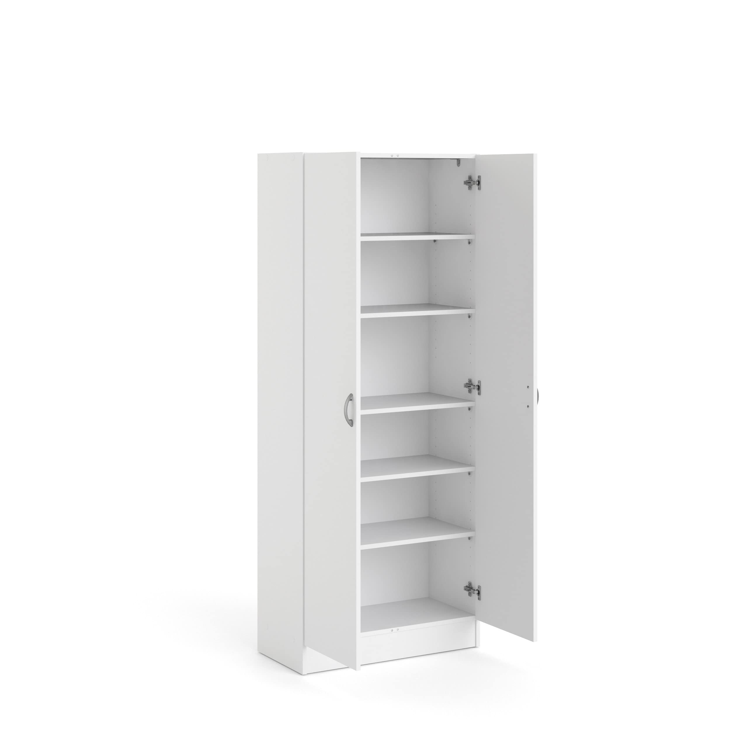 Arredo Stock Armadio bianco multifunzione due ante battenti, 69x35x170 cm