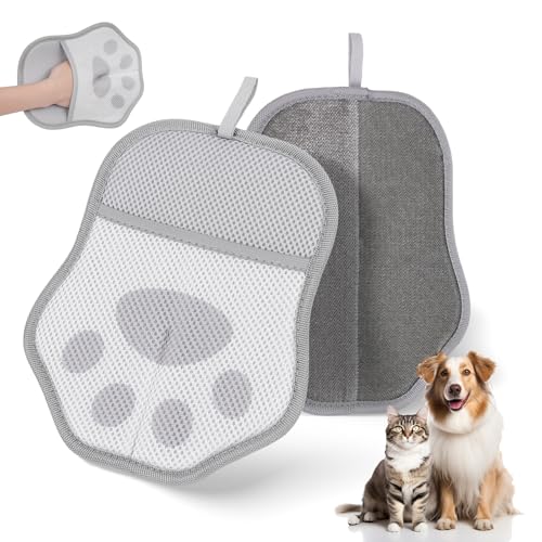 JGMGWJ Pet Hair Removal Glove for Cats& Dogs Enlarge Reusable Electrostatic Pet Hair Gloves, Pet Hair Remover Tool for Couch, Clothing,Carpet, Car Seat (Grey)