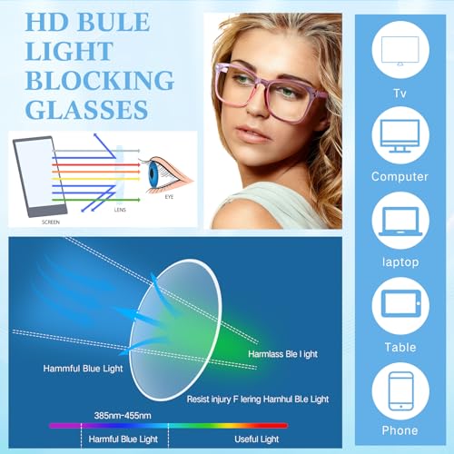 Image of Jerify 30 Pack Blue Light Glasses for Woman Men, 10 Colors | Fashion Bluelight Blocking Glasses for Computer Use Gaming Work, Anti Eyestrain