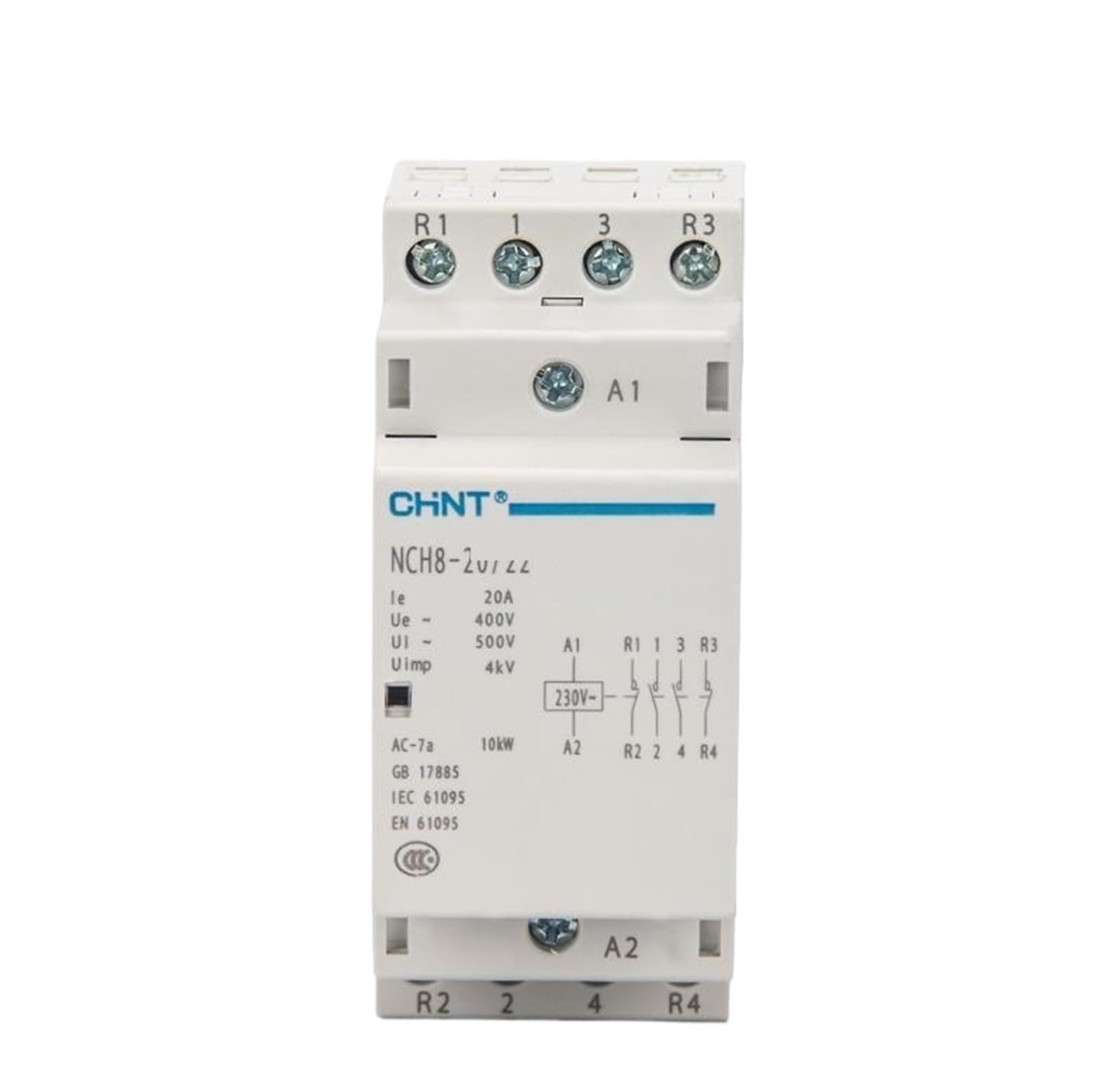 NCH8-20 modułowy stycznik domowy AC 220 V 230 V AC 50/20 A 1NO 1NC 2NO 2NC (NCH8-20A-22 2NO 2NC)