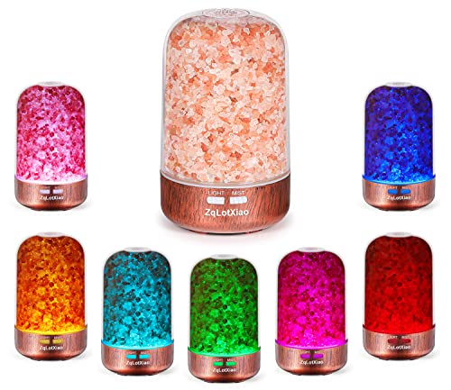 Himalayan Pink Salt Diffuser, 3-in-1 Essential Oil Diffuser & Ionic Salt Therapy & Ultrasonic Cool Mist Humidifier, Waterless Auto-Off & Super Quiet Design, 120ml 7 Light Diffusers for Kids Room