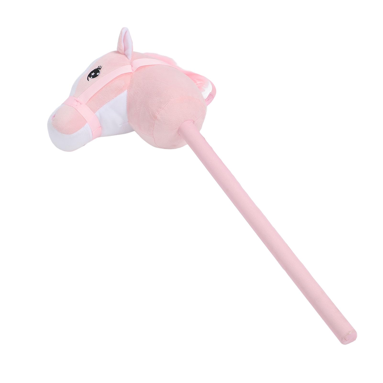 Chrees Bastón de caballo para el tiempo libre, 70 cm de felpa y PVC dibujos animados, felpa simulada, hecho a mano (rosa)