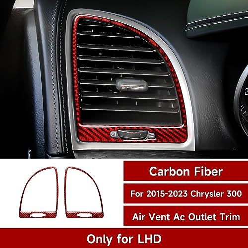 Image of Car Air A /C Outlet Vent Decals for 2015-2023 Chrysler 300 / 300C / 300S / Limited /Touring Accessories Carbon Fiber Interior Stickers