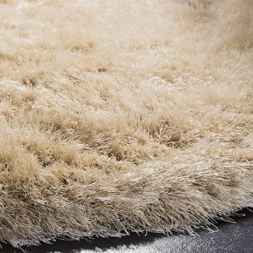 Image of Plush Shag Area Rug for Living Room, 244 cm x 305 cm, Brown (Beige, 4X4 FEET)
