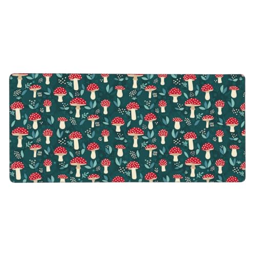 Tapis de souris grand format champignons rouges pour un bureau design et ordonné