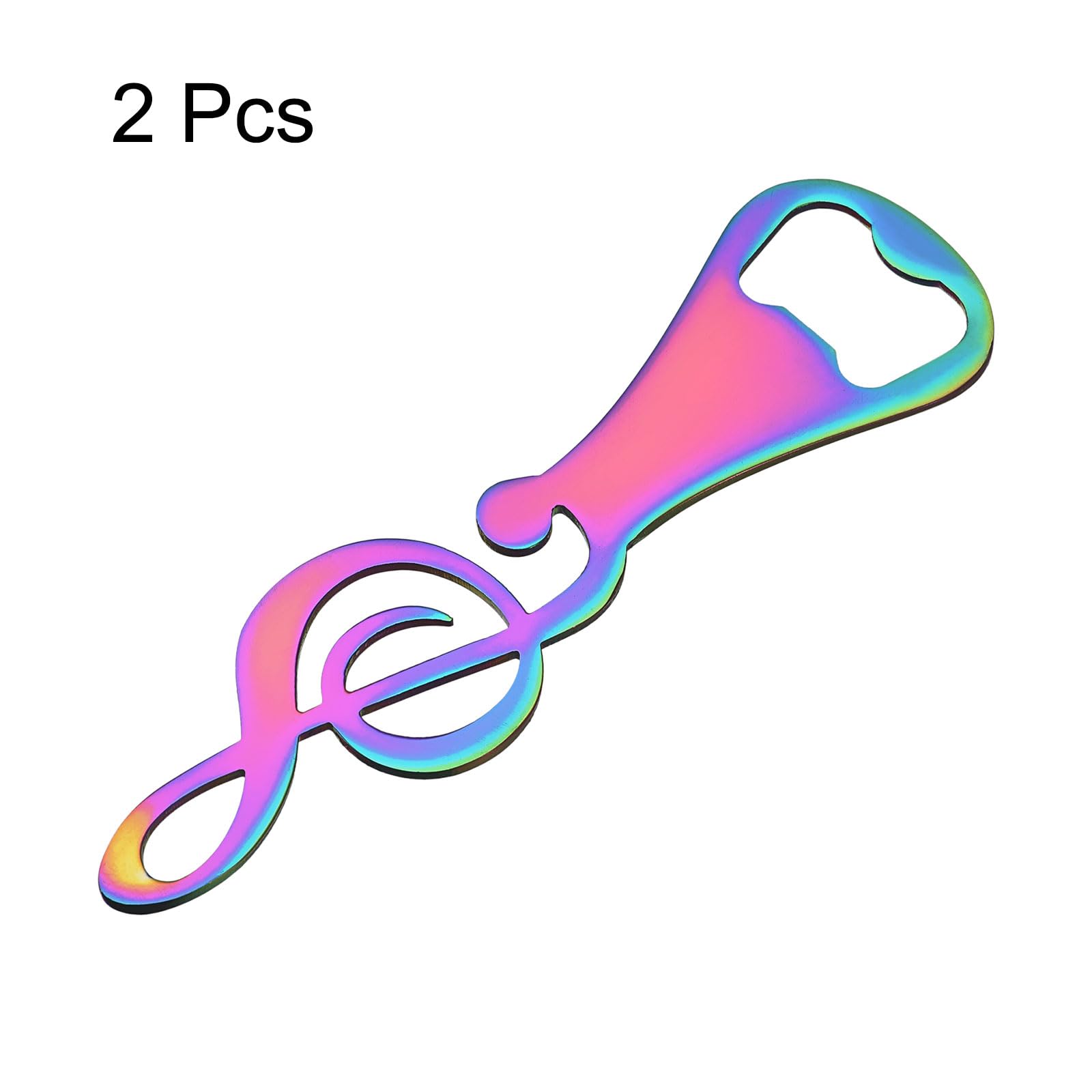 uxcell Bottle Opener, 2pcs - Metal Beer Bottle Opener, Music Note Flat Bottle Openers, Cool Gifts for Music Lovers Bartender (Colorful) - Image 3