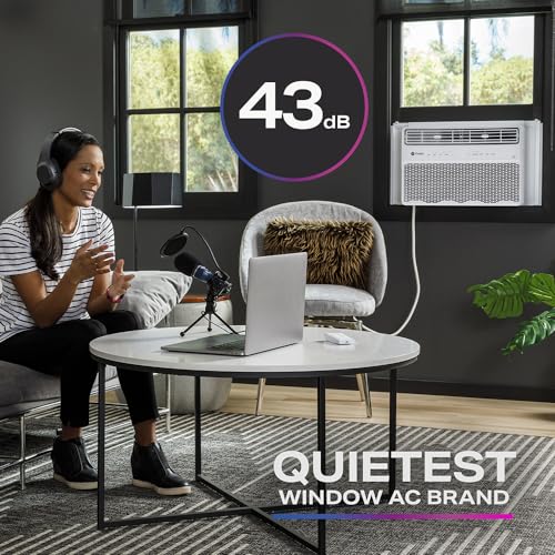 Image of GE Profile Inverter Window Air Conditioner Unit 8,000 BTU with Energy Efficient AC Cooling up to 350 sq ft., Ultra Quiet, SMART Home Capable, Includes Remote and Install Kit, White