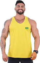 Regata Cavada Masculina MXD Conceito Brasil Número 10 Bandeira Torcedor