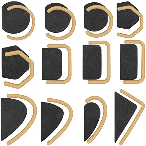 Pottery Mug Handle Molds 12Pcs Mug Handle Forms Mug Handle Making Tool for Pottery Ceramic Mug Handle Molds for Clay with Various Shapes and Sizes-Black