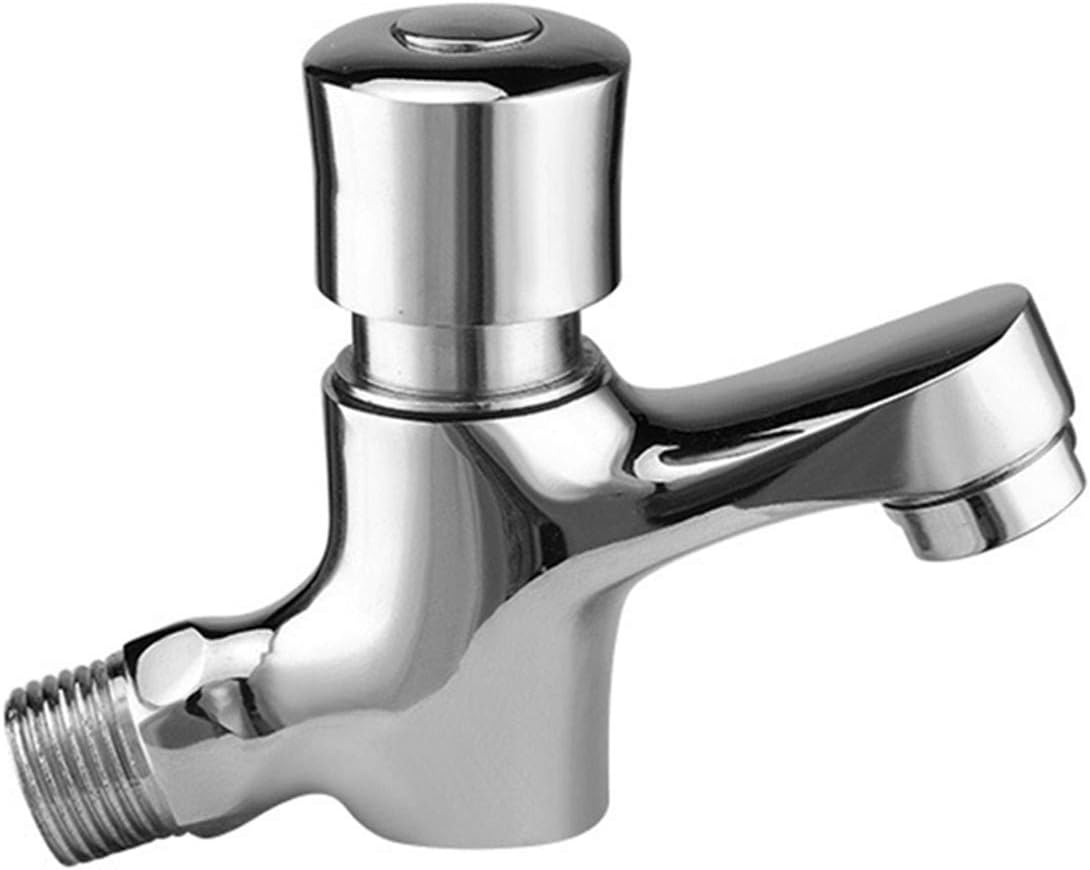 SIDERIT Public Bathroom Self Closing Saving Water Delay Sink Tap Wall Mounted Faucet, Chrome Finish
