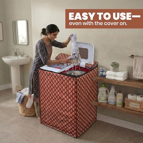 Image of DREAM CARE Waterproof & Dustproof Washing Machine Cover Top Load & Semi Automatic Suitable for 7 kg, 7.2 kg, 7.5 kg (83 x 95 x 51 cms)