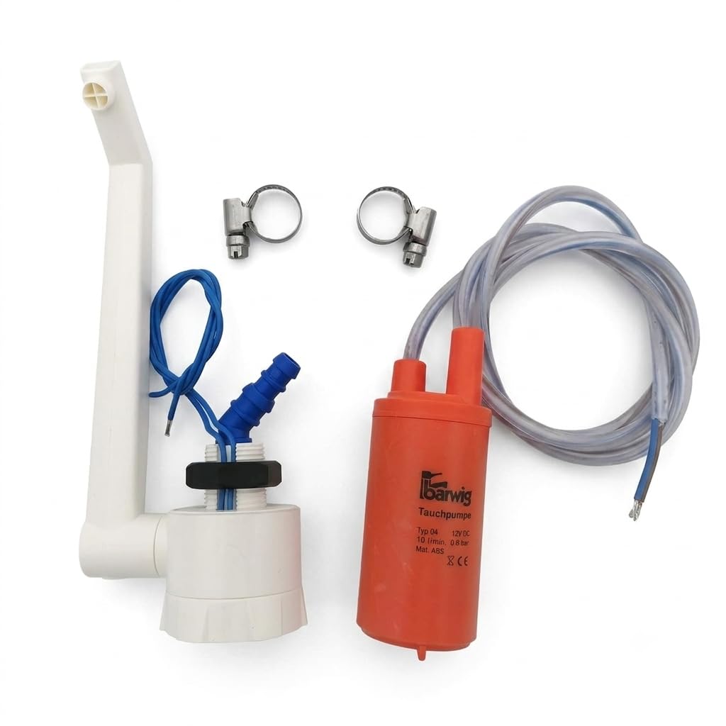 CR-MOESANCO® Kit robinet + pompe + 2 pinces inox pour caravane 12 V camping-car (BARWING)