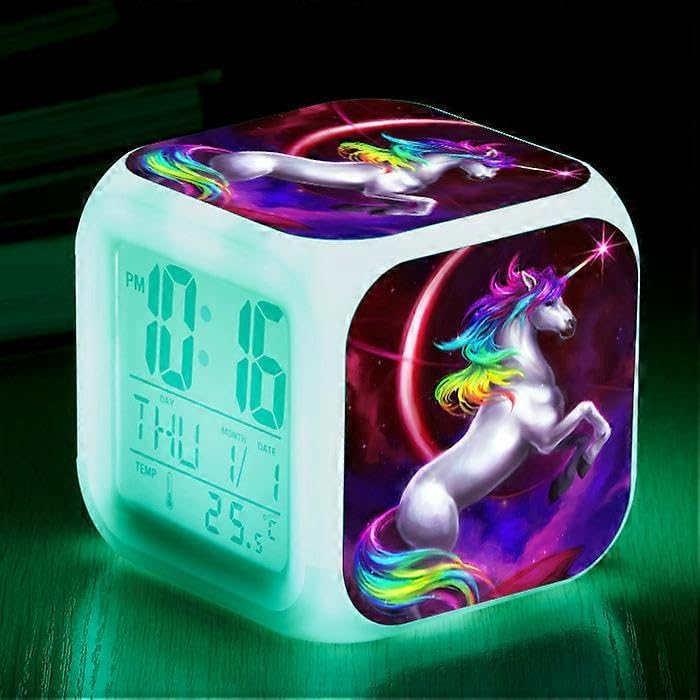 Réveil licorne avec LED : Cadeau lumineux enfant pour décorer la table de chevet