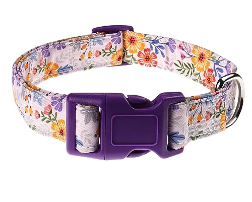 YLrank Dog Collars with Floral Flower Patterns, Soft Adjustable Dog Collars for Small Medium Large Dogs