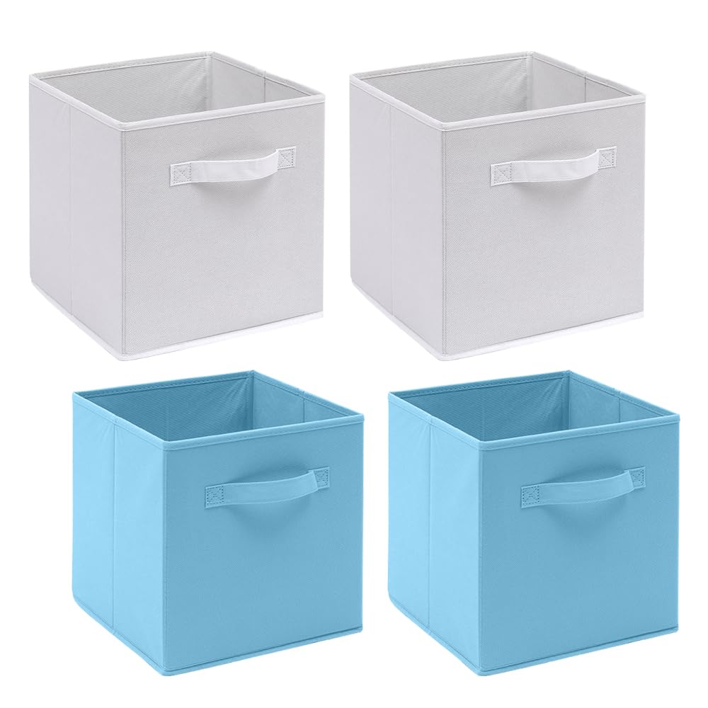 Homullel Foldable Storage Cube Boxes Set of 4, Storage Unit Box with Handle, Collapsible Storage Bins Organiser for Shelf Closet Organization — image 1
