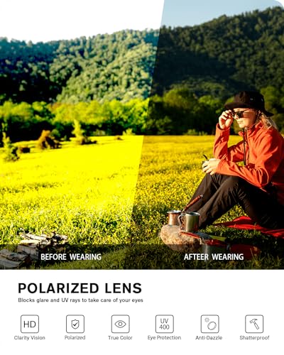 Meeloog Polarized Fit Over Glasses Sunglasses, Square Lightweight Wrap Around Shades For Women Oversized Sunglasses MST21164