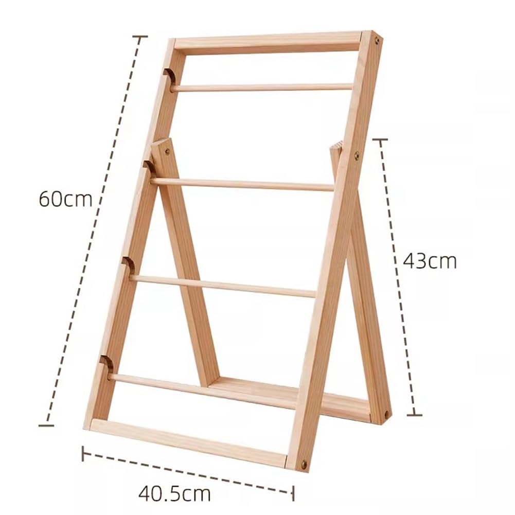 GRRICEPL Rack De Stockage De Ruban, Distributeur De Bobines, Organisateur De Ruban en Bois pour Couture Artisanat Fil Ruban Couronne Crochet Rouleau Fleuriste Arts Emballage Cadeau(60X40.5X63cm)