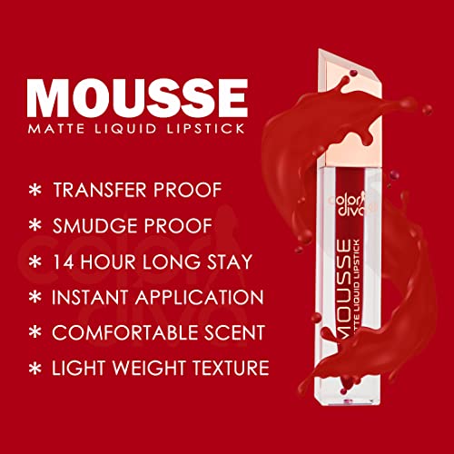 Image of Adbeni Value Pack, Mousse Matte Liquid Lipstick With Eyeliner & Mascara, 5.5ml Each | Long Lasting, Water & Smudge Proof, Light Weight, 14 Hour Long Stay, Pack Of 3 (Fiery Queen 161)