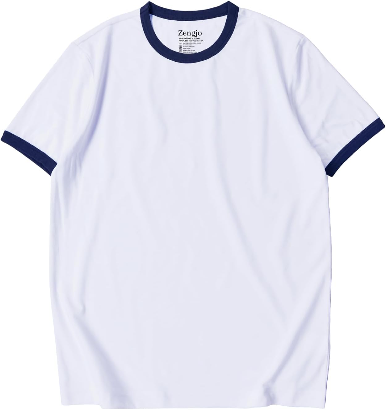 Zengjo Men's Ringer Tee Crewneck Athletic T Shirts Short Sleeve Sport Shirt for Men - Image 2