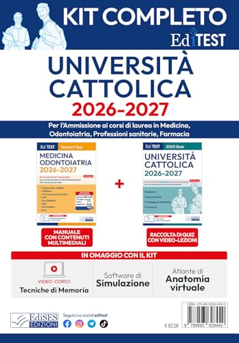 Kit completo EdiTEST. Università Cattolica. Medicina, odontoiatria, professioni sanitarie. Con espansione online. Con software di simulazione