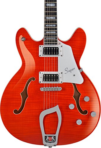 Hagstrom SUVIK-BLK Guitare électrique semi-creuse 6 cordes Noir brillant Manderin - Les Beatles, Paul McCartney, John Lennon, RIngo Starr, George Harrison Hagstrom SUVIK-BLK Guitare électrique semi-creuse 6 cordes Noir brillant Manderin