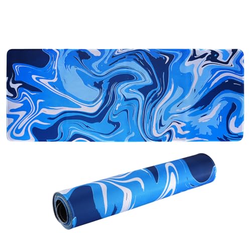 Grand Tapis de Souris Gamer XXL, 800 x 300mm Grand Tapis de Bureau avec Bords Cousus, Imperméable Sous Main Bureau avec Base en Caoutchouc Antidérapante pour...