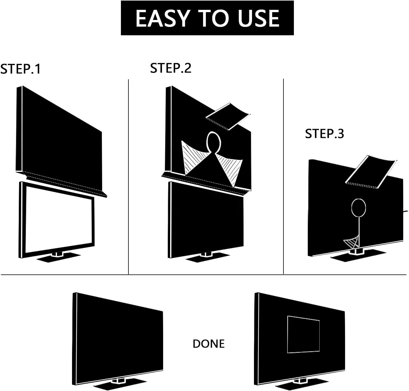 MaxAwe copertura per TV da esterni 118 x 74 x 14 cm resistente alle intemperie nero