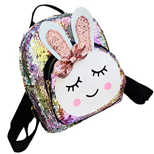 Preisvergleich Produktbild Kinderrucksäcke Kinder Schultaschen für Mädchen Rucksack Pailletten Lässige Tagesrucksäcke für Kleinkinder Kleine Mädchen Kinderzimmer Kaninchen-Muster