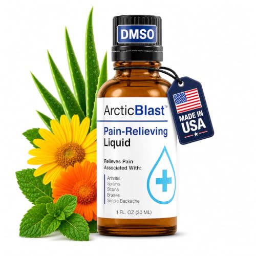 N Labs Arctic Blast Premium Topical Pain Relief Drops Fast Absorbing DMSO Menthol & Camphor for Back Knee Shoulder Joint & Muscle Pain Cooling Rub Formula Made in USA 1 fl oz
