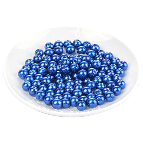 Weebee 200 cuentas de perlas de cristal de colores surtidos, espaciadoras sueltas, redondas, checas, pequeñas, satinadas, hechas a mano, surtidos para manualidades, collares, pulseras, cuentas para
