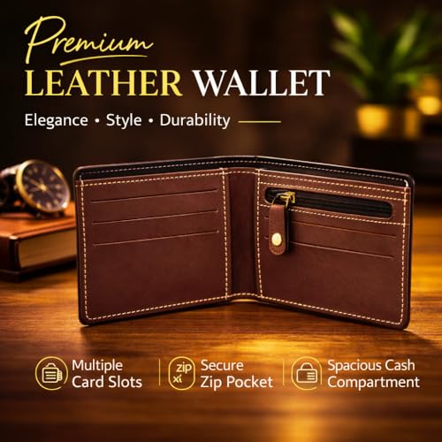 Image of Gift For Special Genuine Leather Wallet for Men Gift - Mens Wallet Purse Gift Boyfriend - Happy Birthday Gift