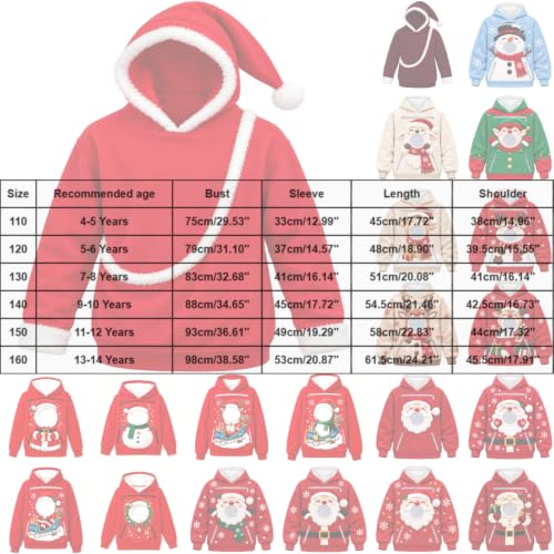 Kids Pet Hoodie Christmas Boys and Girls Soft Comfortable with Big Pocket - image 3