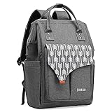 JOSEKO Daypack Damen Schulrucksack, Laptop Rucksack mit USB Ladeanschluss und Laptopfach Stylischer Daypack für Schule Universität Arbeit Freizeit Wandern Reisen Camping(Dunkelgrau)