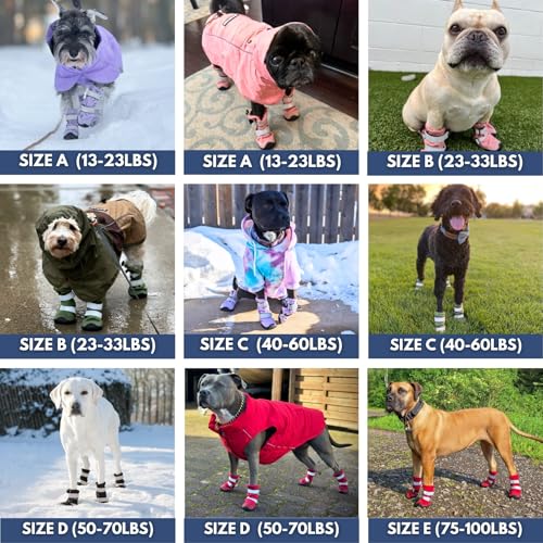Spark-Paws-Water-Resistant-Dog-Boots-for-Medium-Large-Dogs-Anti-Slip-Dog-Shoe-Booties-Paw-Protector-for-Rain-Snow-Hiking-Reflective-Straps-4PCS-Lilac-A Spark Paws Water Resistant Dog Boots for Medium Large Dogs Anti Slip Dog Shoe Booties Paw Protector for Rain Snow Hiking Reflective Straps 4PCS Lilac A
