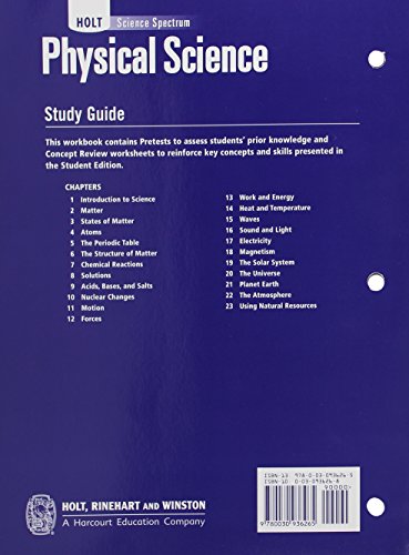 Holt Science Spectrum: Physical Science with Earth and Space Science: Study Guide - Image 2