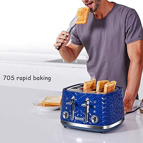 Automatischer Brotbackautomat 4-Scheiben-Toaster, Edelstahl-Retro-Toaster Mit 7 Farbeinstellungen Und Abnehmbarer… – Bild 3