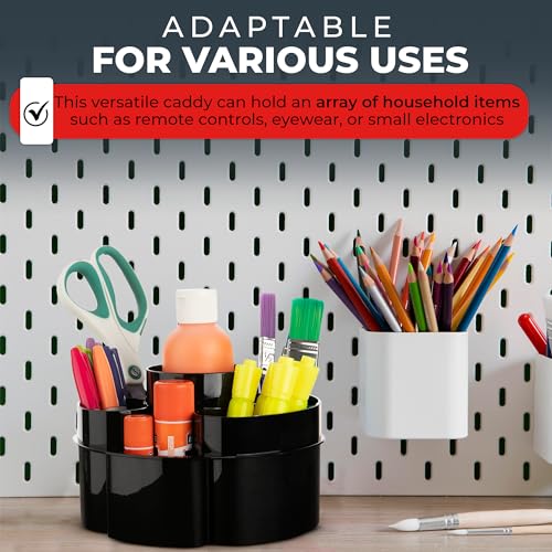 Image of Masirs Small 360 Rotating Makeup Organizer - Mini Yet Spacious Cosmetic Storage Solution with Multiple Compartments - The Perfect Spinning Make-Up Caddy for Vanity or Bathroom Counter (Round - Black)