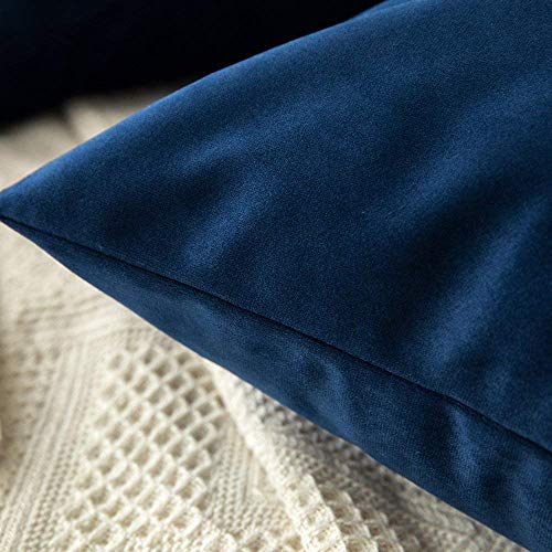 Image of Khooti Velvet Cushion Cover Pack of 1-36 inch x 36 inch / 91 x 91 cm - Navy Blue - Soft Pillow Covers Cushion Case for Sofa Bedroom Livingroom Chair Car, Cushion Cover