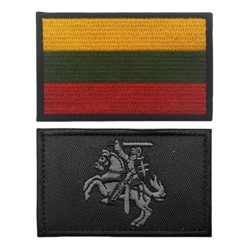 Gestickter Patch Mit Litauischer Flagge, Taktischer Moral Patch, Geeignet Für Militärausrüstungszubehör, 2Er Pack – Kombination