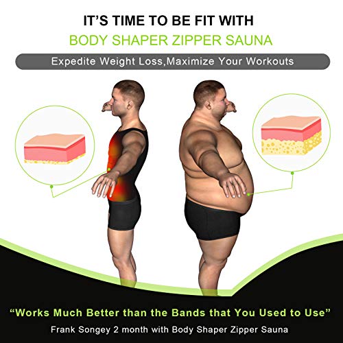 image for LODAY Mens Sauna Waist Trainer Corset Vest with Zipper for Weight Loss