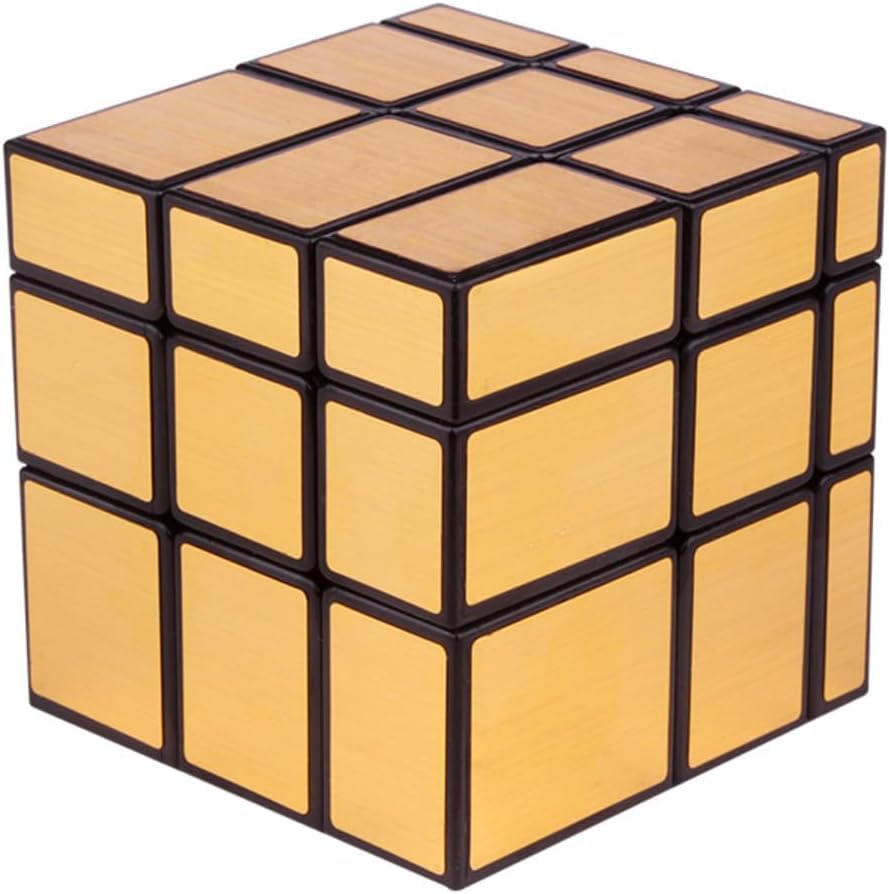 Logica Puzzles - Magic Cube 3x3 Mirror Cube - Puzzle Challenge - Modified Cube - Speedcubing - Gold Version - Intelligence Games (Gold)