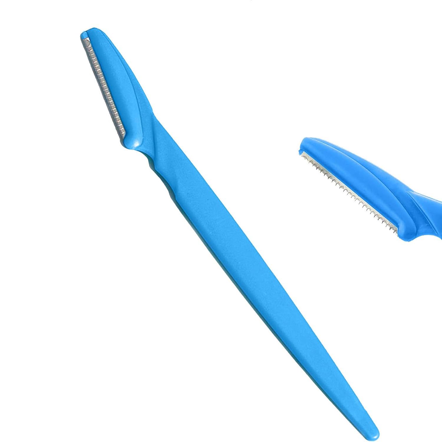 Eyebrow Razors Facial Hair Remover Shaver Trimmer Shaper, Exfoliating Dermaplaning Tool for Women and Men (Blue)