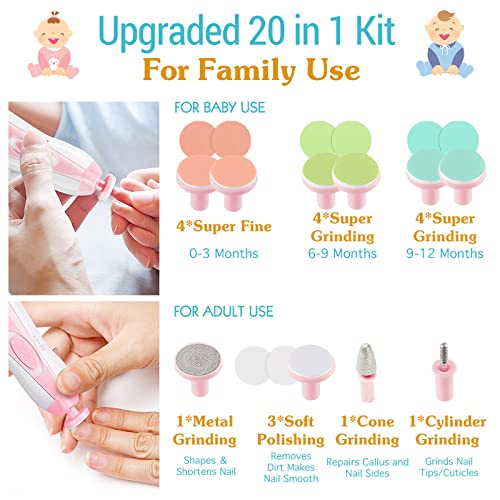 Aparador Lixa De Unha Elétrica Bebê Cortador Unha - rosa