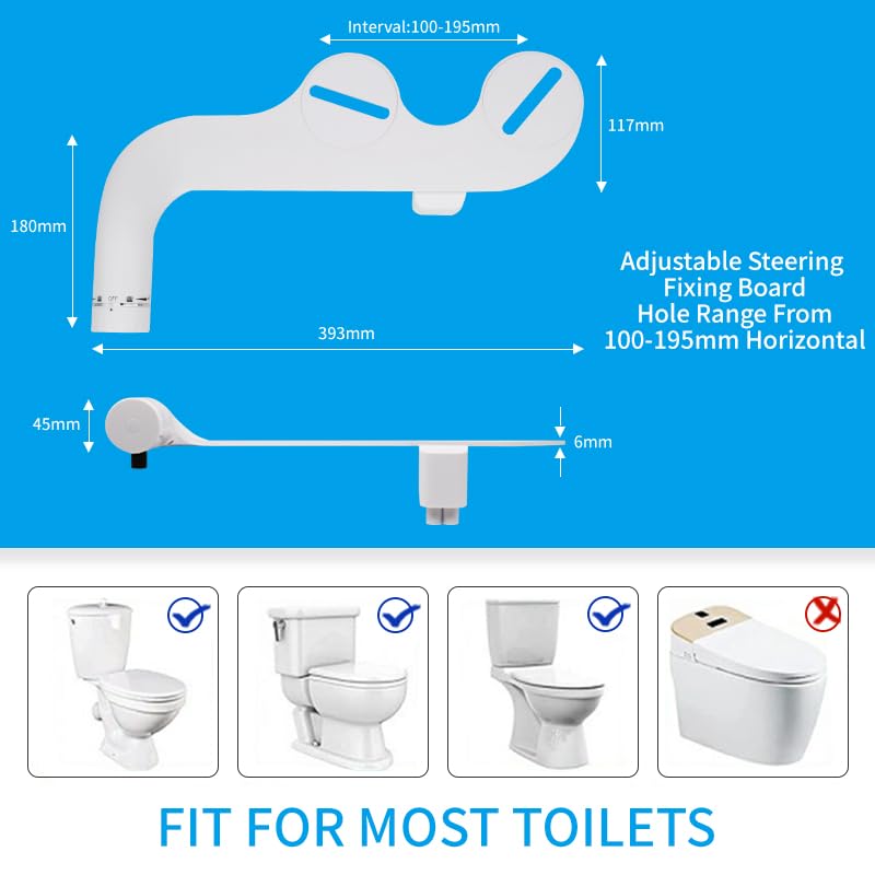 Image of Marcoware Ultra-Slim Dual Nozzle Bidet Attachment for Western Toilet, Self-Cleaning Front Wash for Female Hygine & Rear Wash, Hygienic Hands-Free Replacement for Jet Spray & Health Faucet