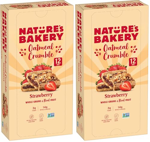Nature’s Bakery Oatmeal Crumble Bars, Strawberry, Real Fruit, Vegan, Non-GMO,